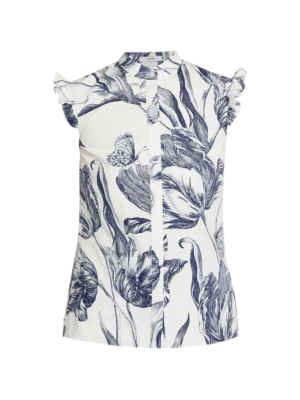 Floral-print sleeveless blouse-ERDEM-Verso