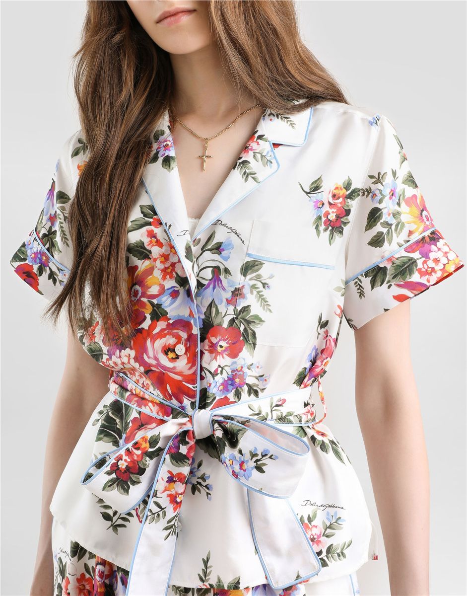 Flower bouquet-print twill vanity shirt-DOLCE&GABBANA-Verso