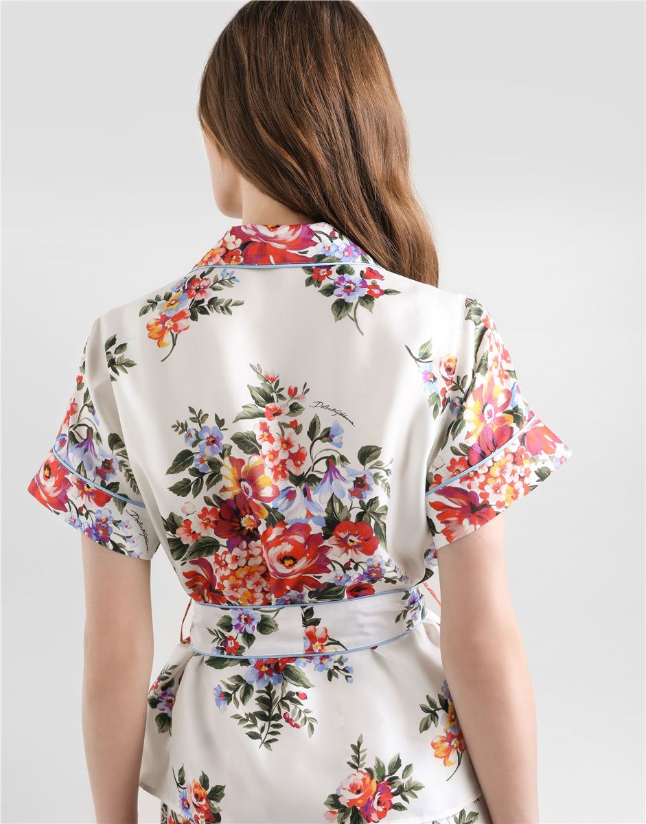 Flower bouquet-print twill vanity shirt-DOLCE&GABBANA-Verso