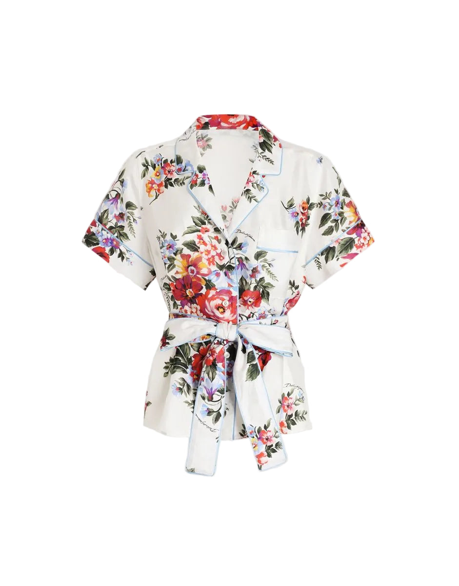 Flower bouquet-print twill vanity shirt-DOLCE&GABBANA-Verso