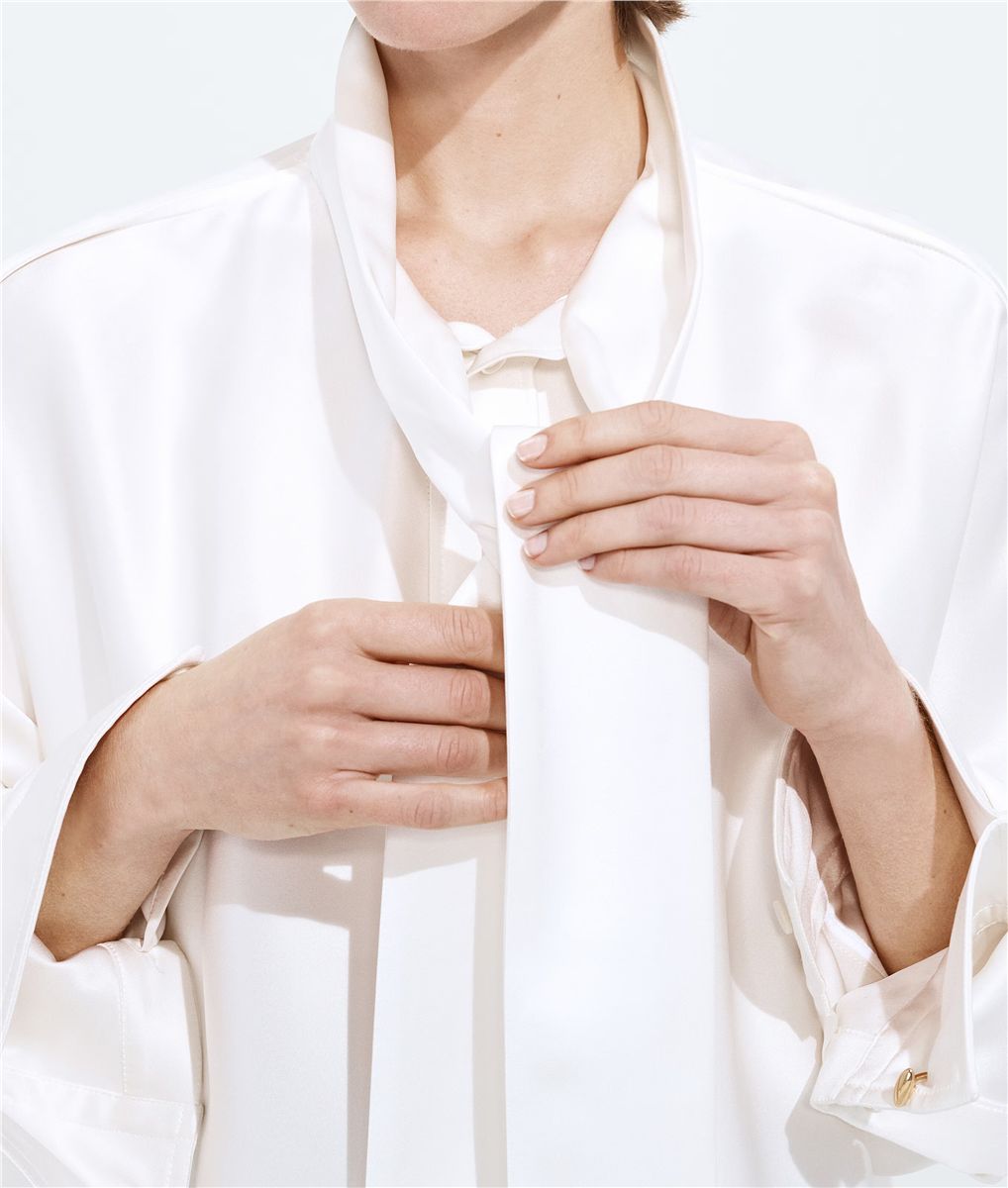 Fluid silk satin shirt-BOTTEGA VENETA-Verso