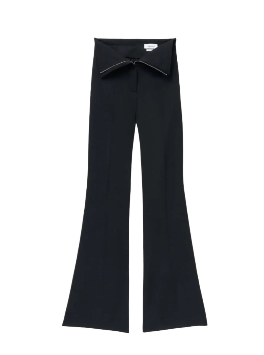 FOLD OVER WAIST TAILORED TROUSERS IN BLACK -  A. MCQUEEN -  Verso