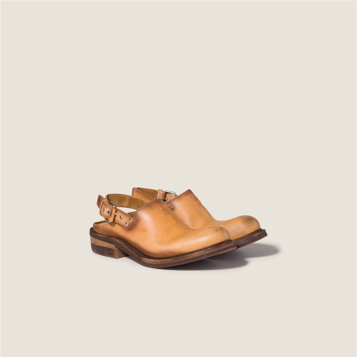 Foule leather mules-MIU MIU-Verso