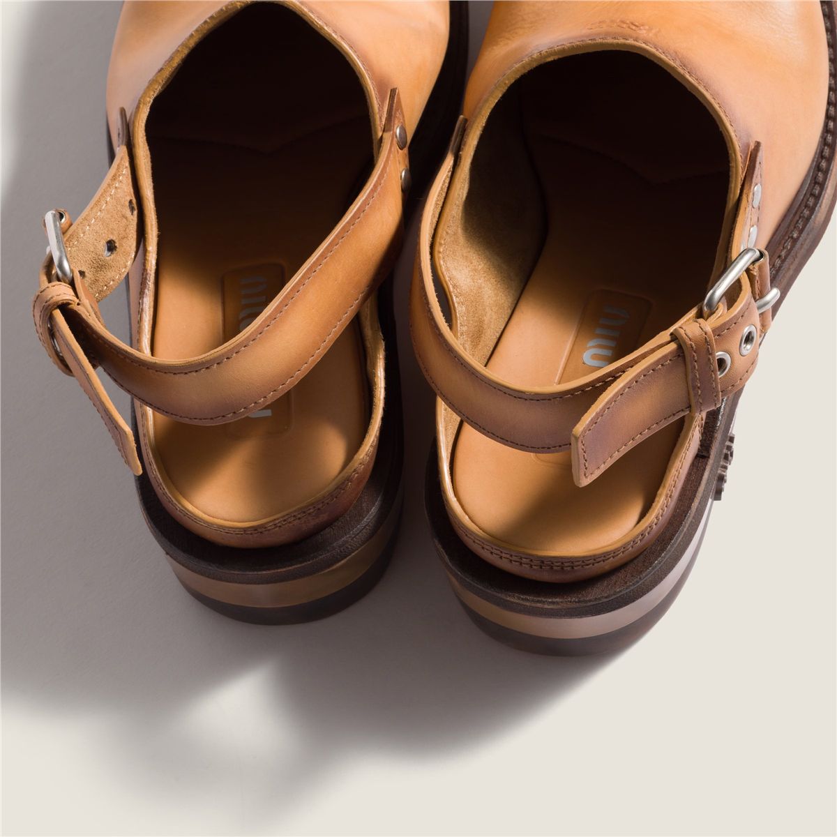 Foule leather mules-MIU MIU-Verso
