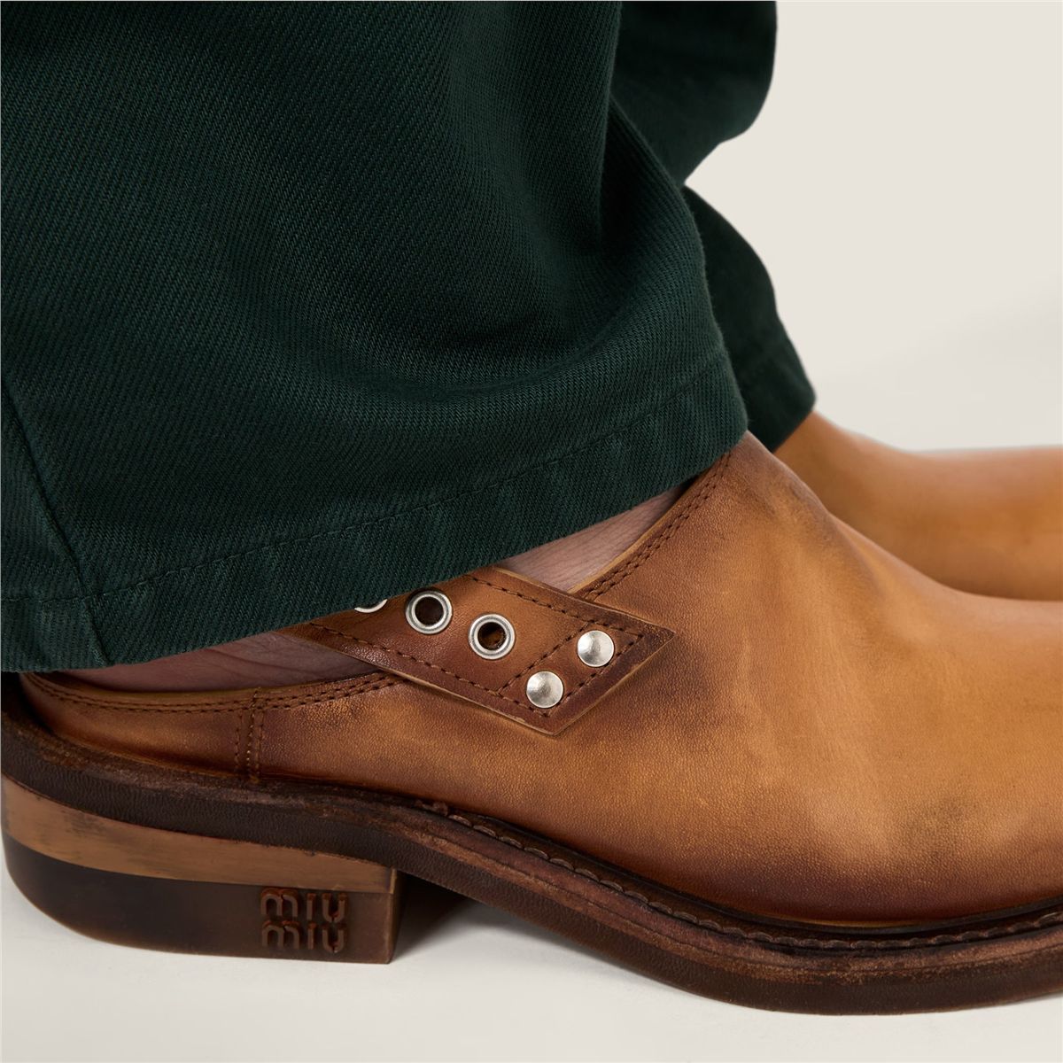 Foule leather mules-MIU MIU-Verso