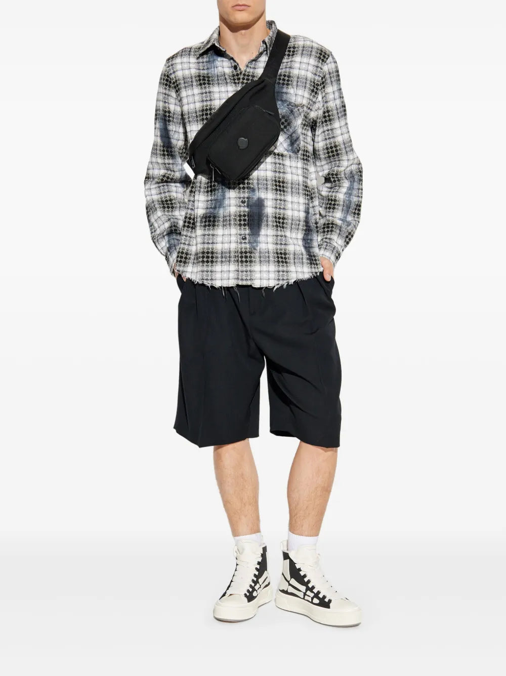 Frayed checked shirt
