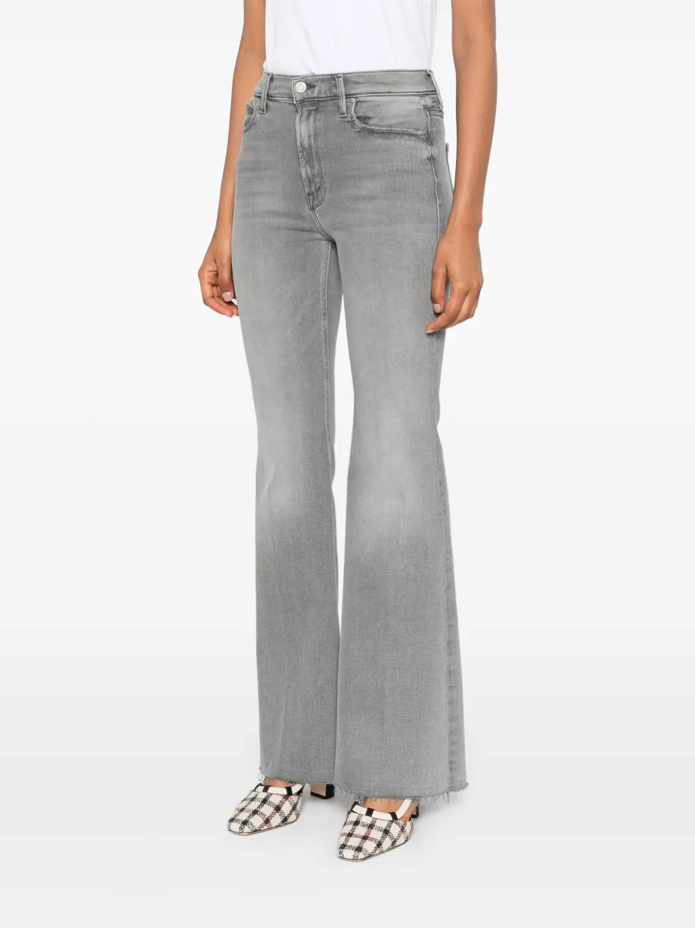 Frayed-hem Flare Jeans