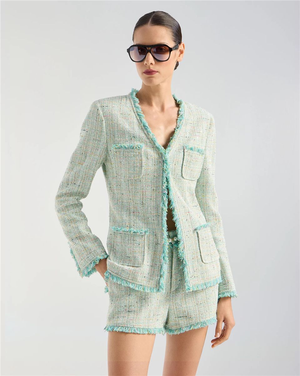 Fringed jacquard jacket-GENNY-Verso
