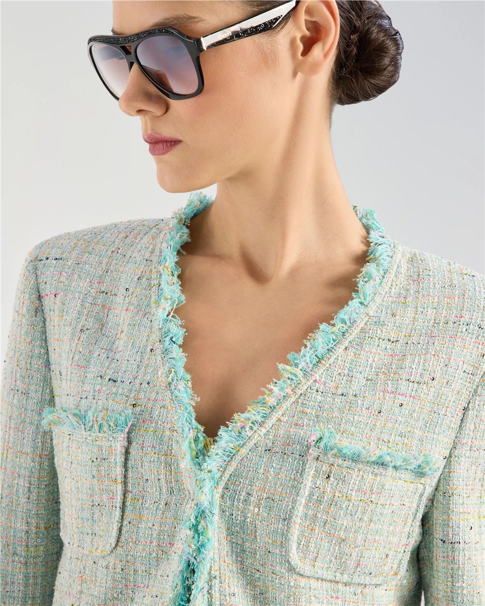 Fringed jacquard jacket-GENNY-Verso