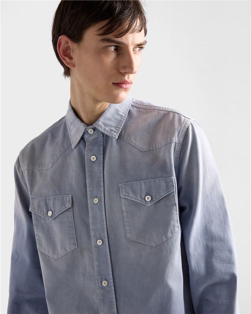 Gabardine shirt-PRADA-Verso