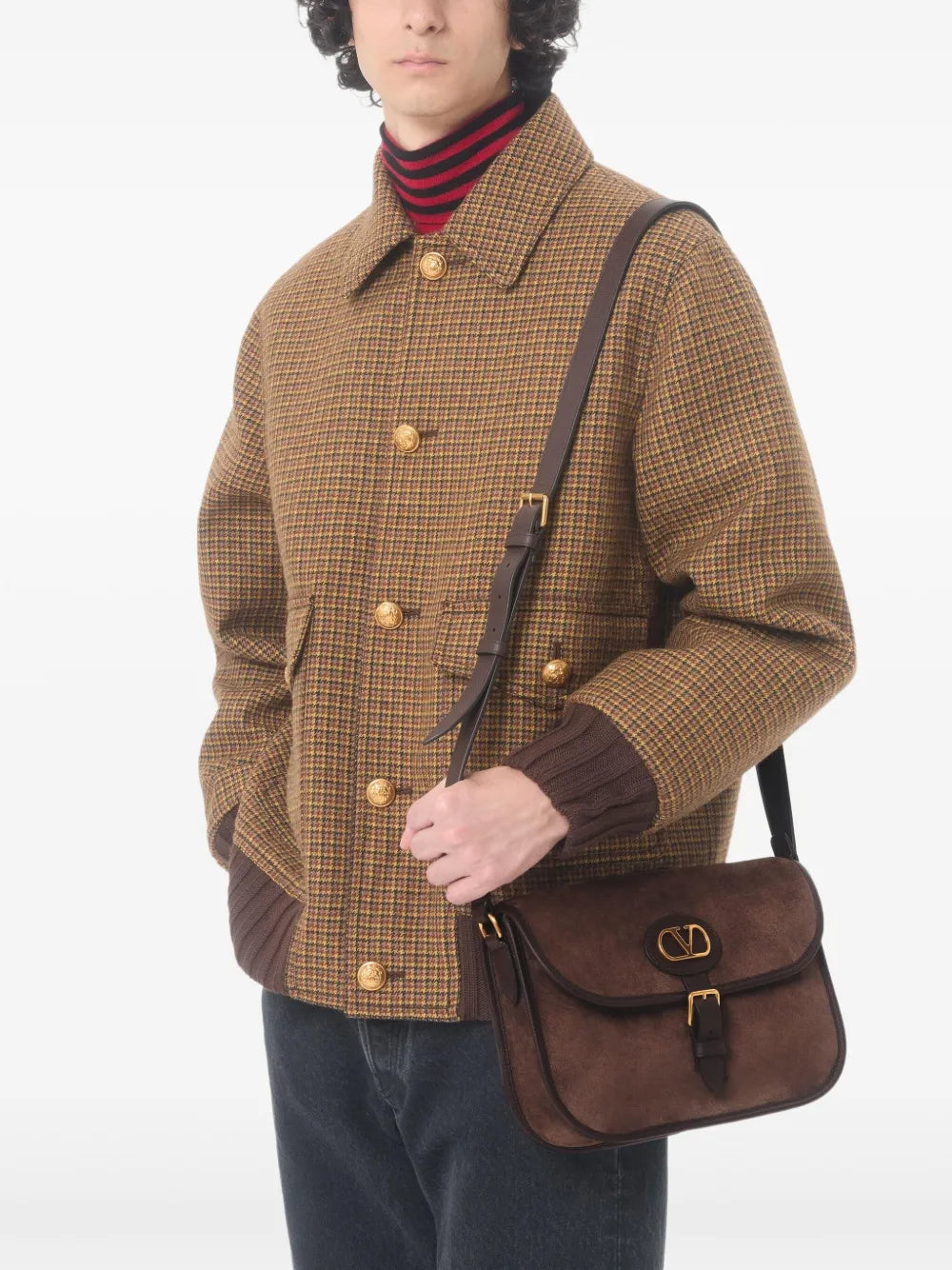 Garavani antibes suede shoulder bag-VALENTINO-Verso