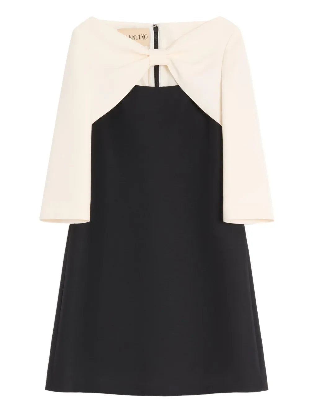 Garavani Bow Contrasting Sleeves Midi Dress-VALENTINO-Verso