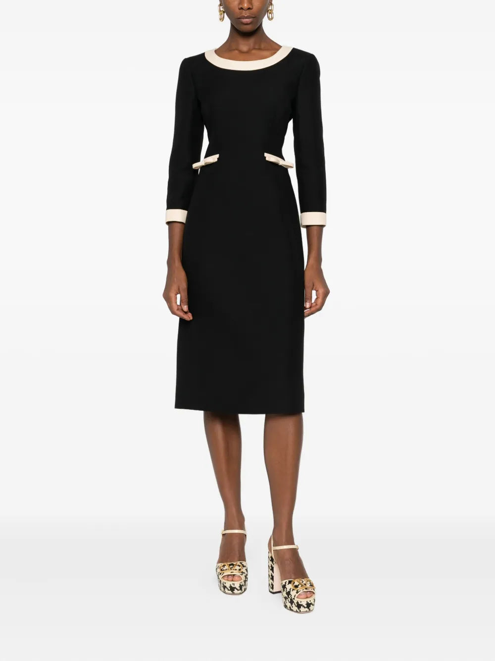 Garavani bow-embellished round-neck dress-VALENTINO-Verso