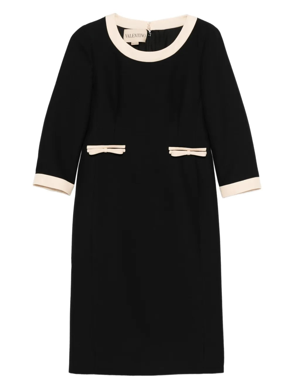 Garavani bow-embellished round-neck dress-VALENTINO-Verso
