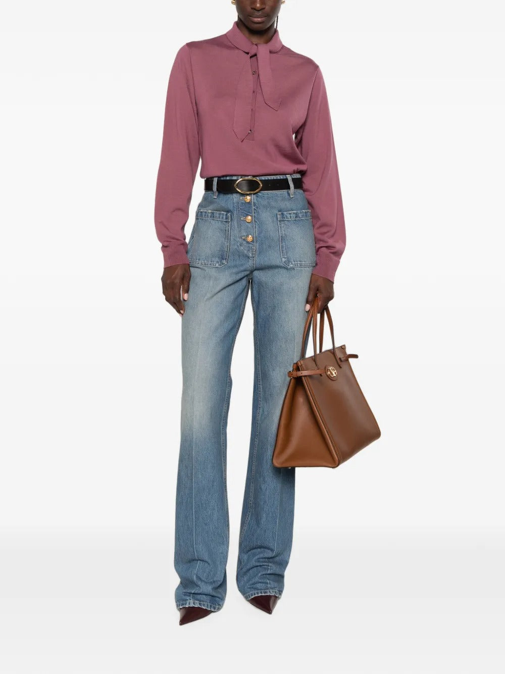 Garavani button-up patch-pocket jeans-VALENTINO-Verso
