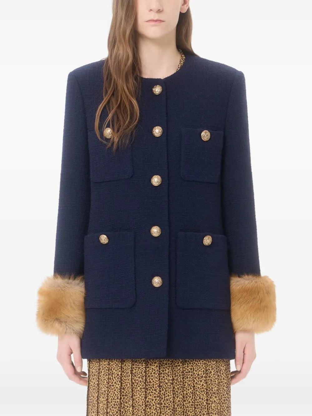 Garavani caban in plain wool tweed-VALENTINO-Verso