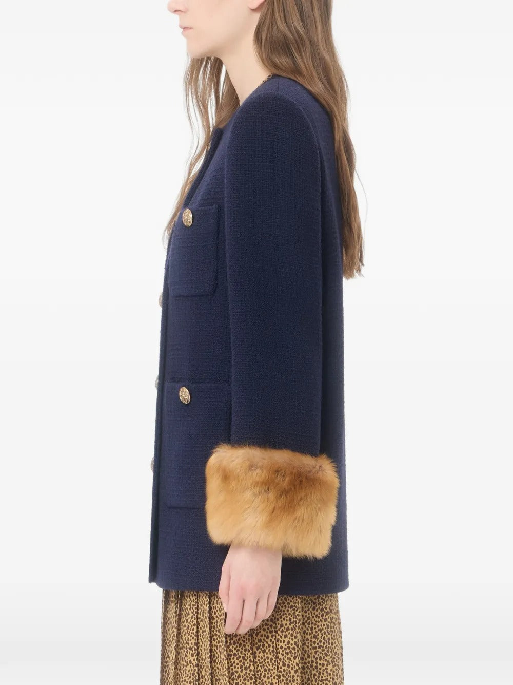 Garavani caban in plain wool tweed-VALENTINO-Verso