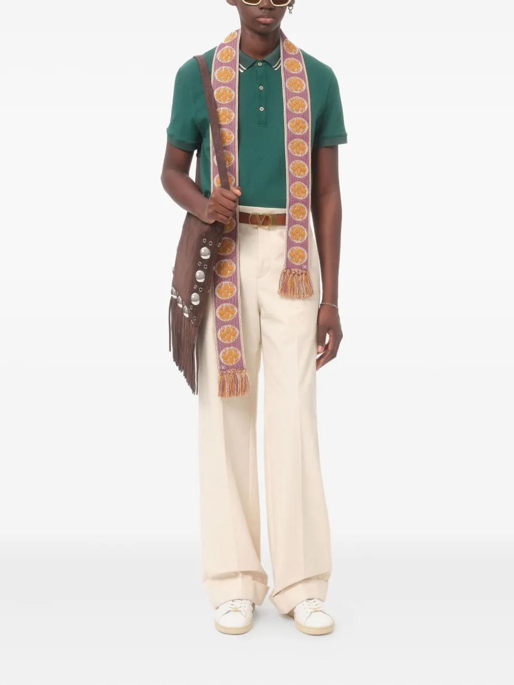 Garavani contrast collar polo shirt-VALENTINO-Verso