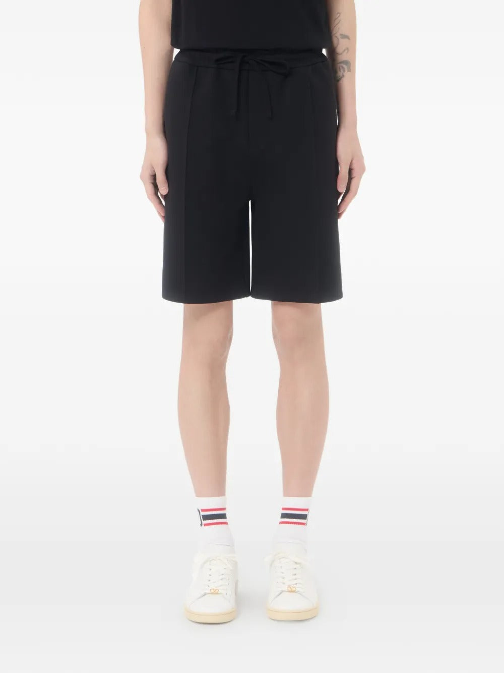 Garavani cotton bermuda shorts with vgold-VALENTINO-Verso