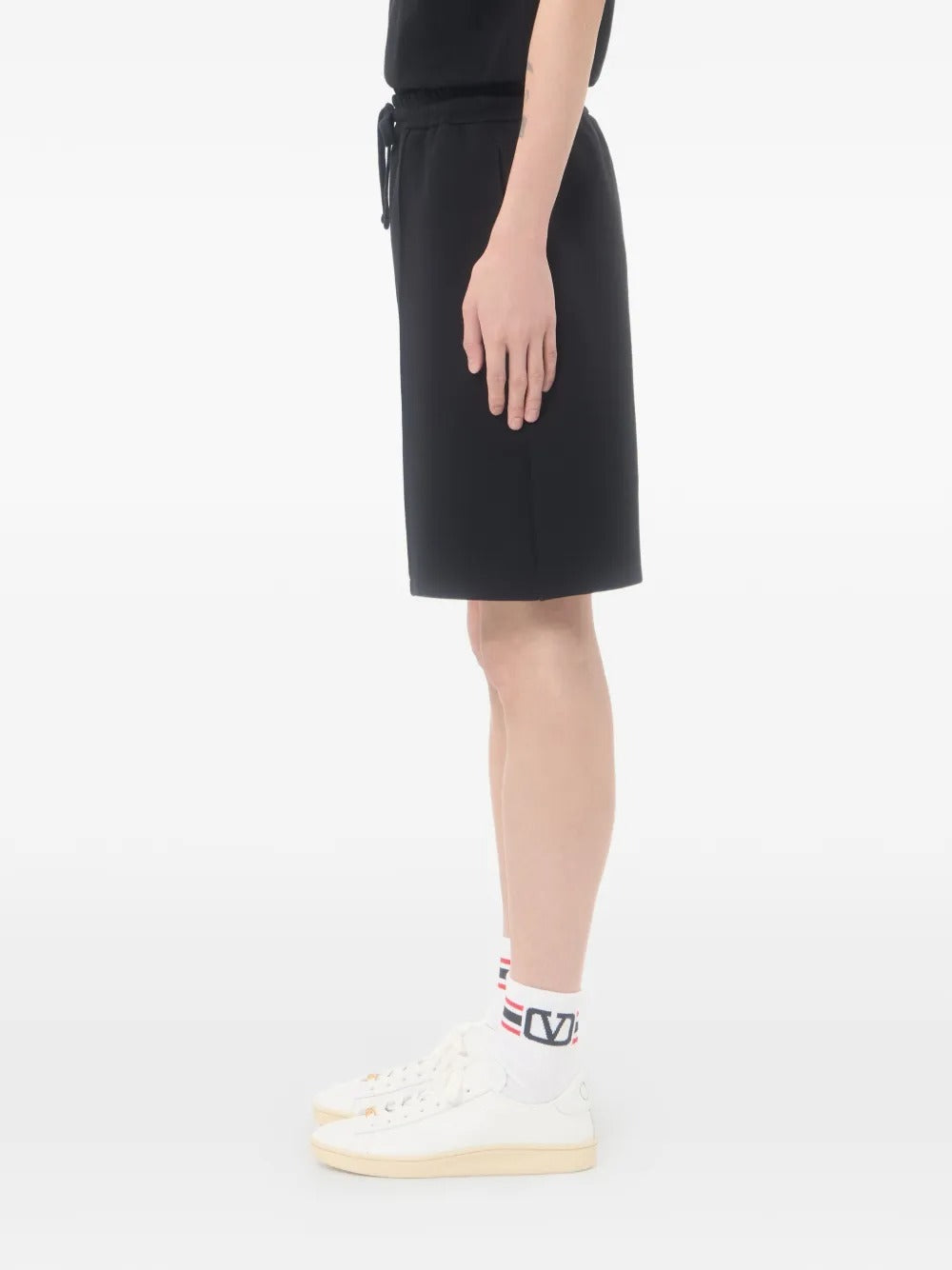 Garavani cotton bermuda shorts with vgold-VALENTINO-Verso