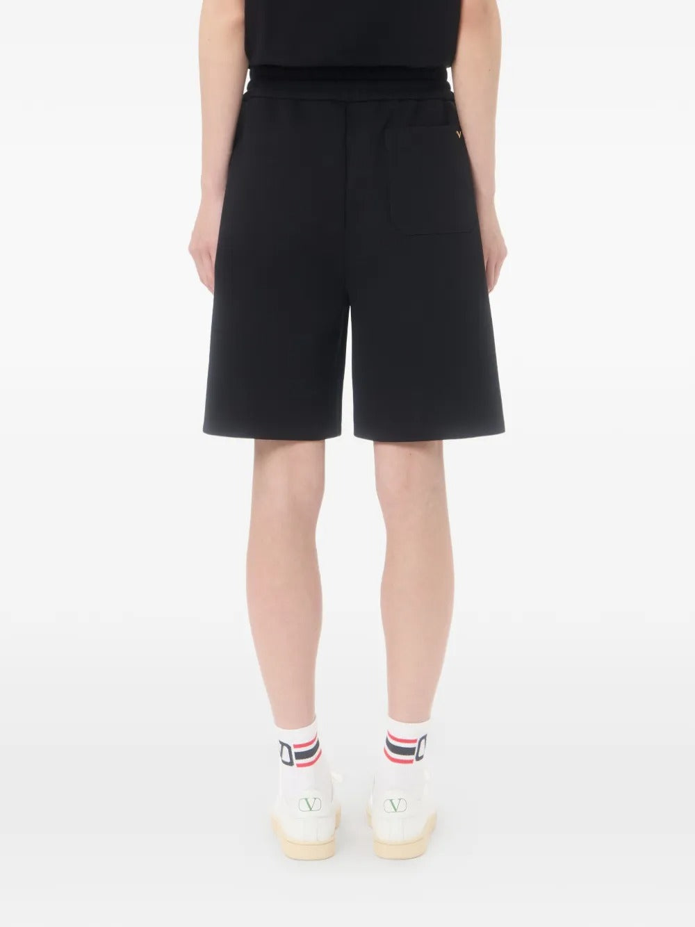 Garavani cotton bermuda shorts with vgold-VALENTINO-Verso