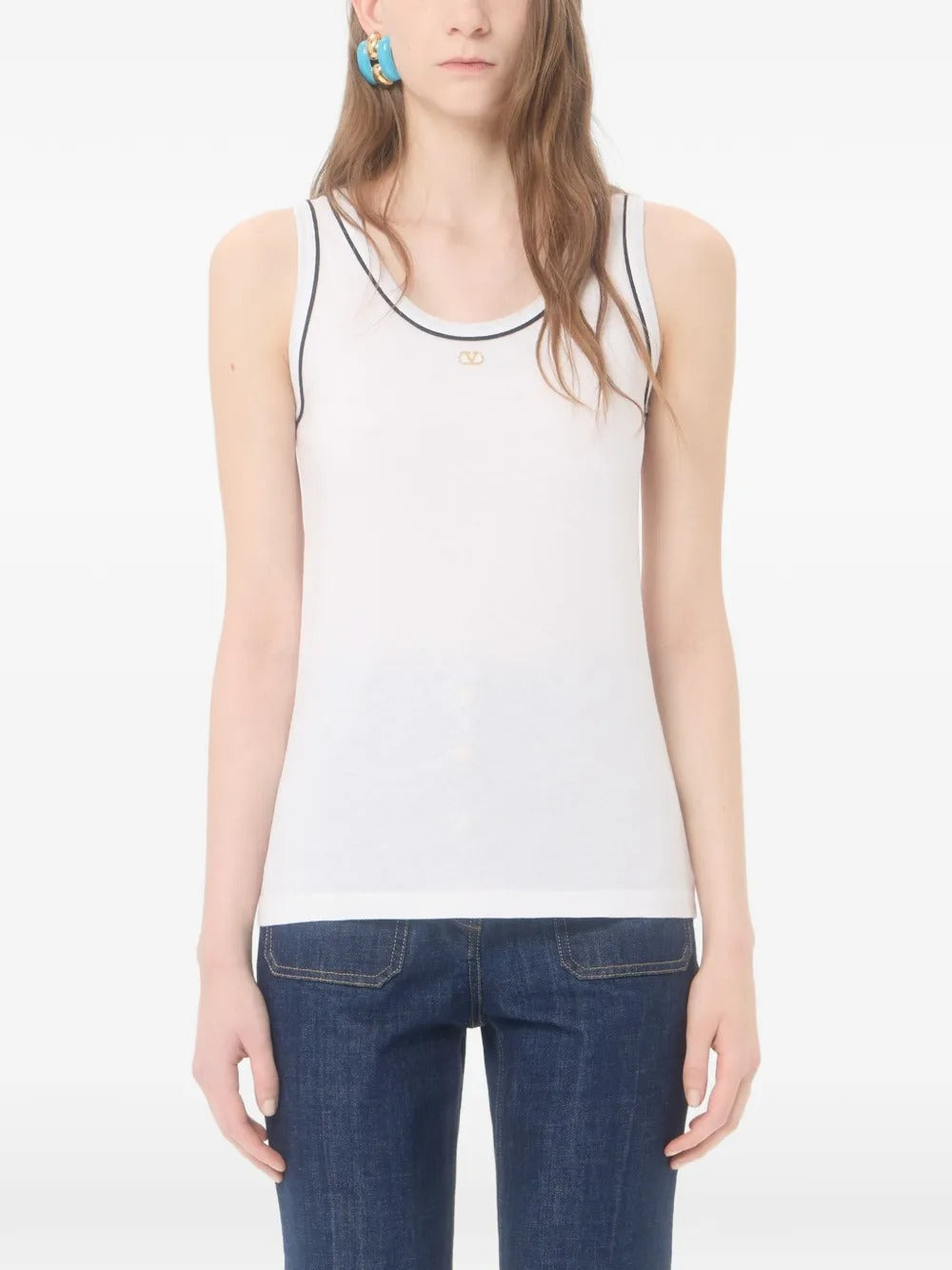 Garavani cotton jersey top-VALENTINO-Verso