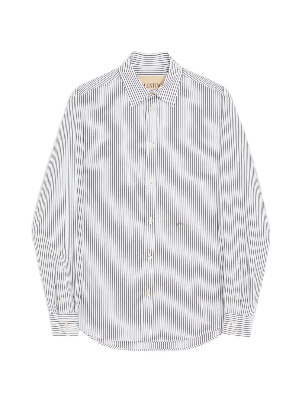 Garavani cotton poplin shirt with striped vlogo embroidery-VALENTINO-Verso