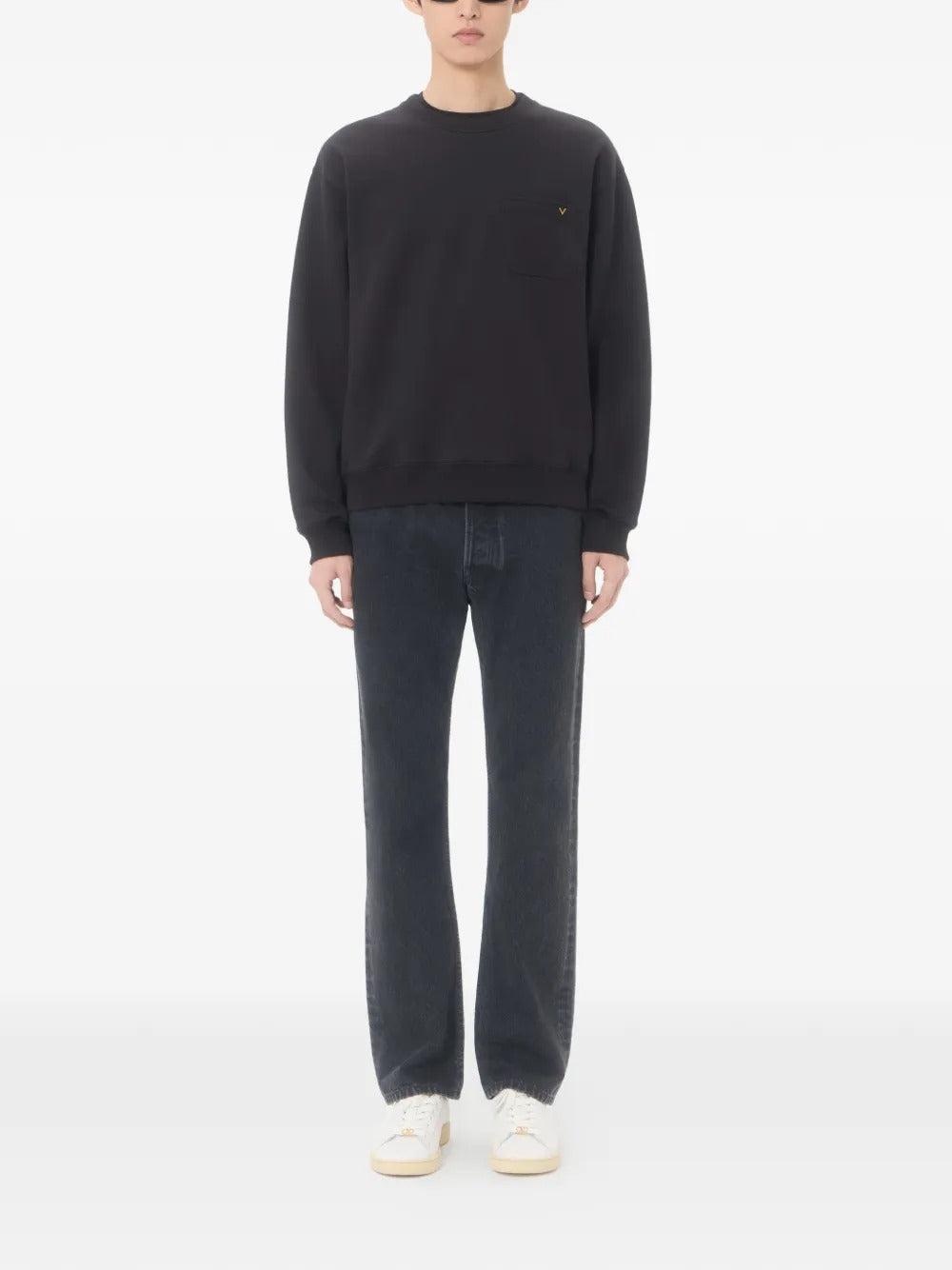 Garavani cotton sweatshirt with vgold-VALENTINO-Verso