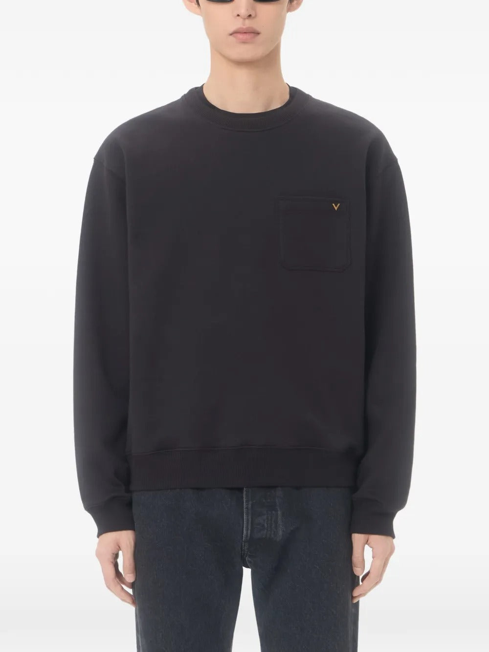 Garavani cotton sweatshirt with vgold-VALENTINO-Verso