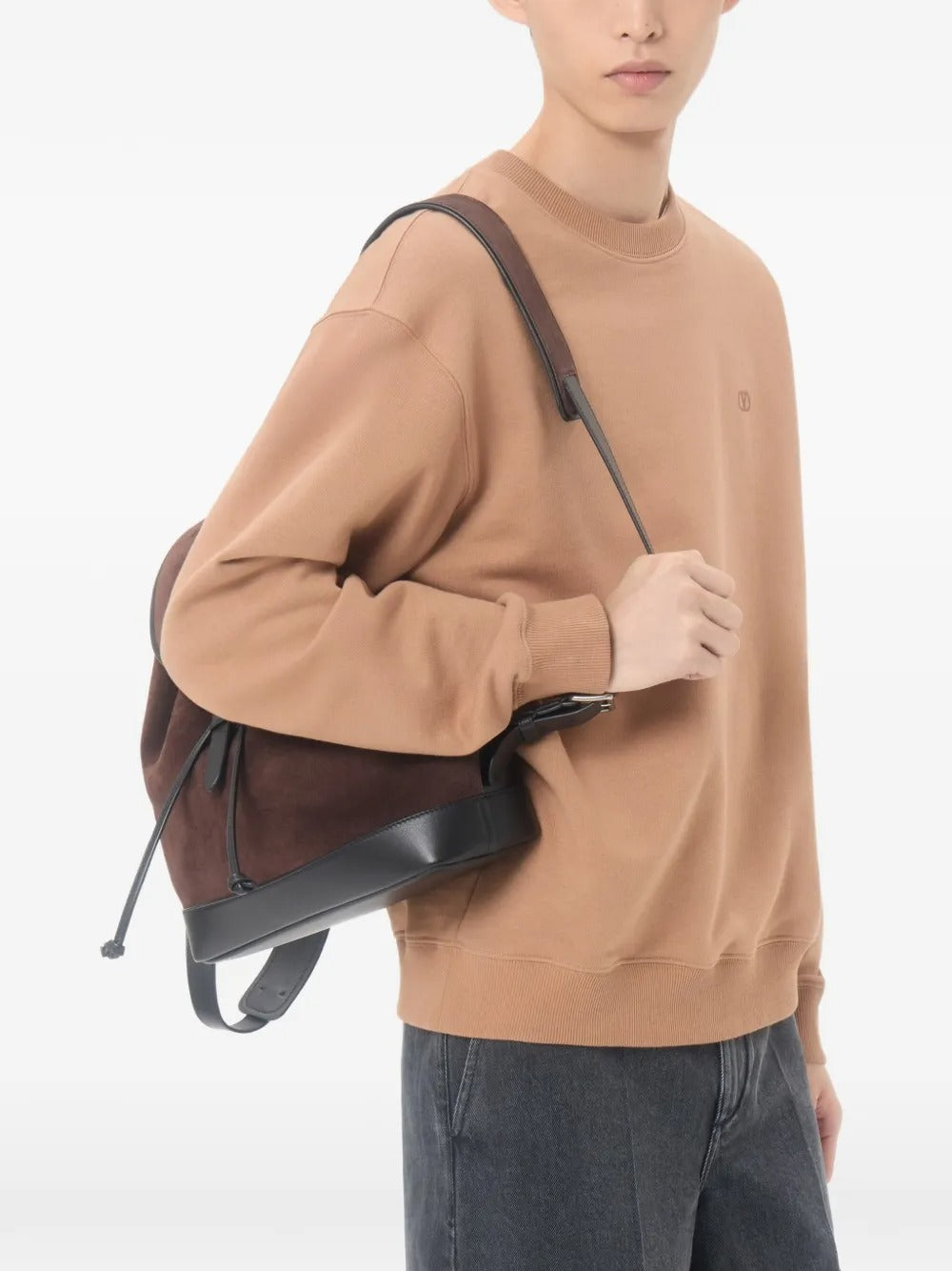 Garavani cotton sweatshirt with vlogo embroidery-VALENTINO-Verso
