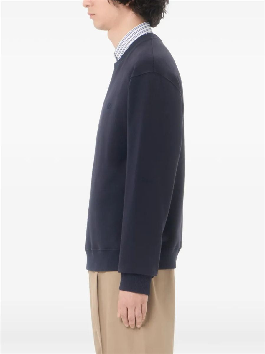 Garavani cotton sweatshirt with vlogo embroidery-VALENTINO-Verso