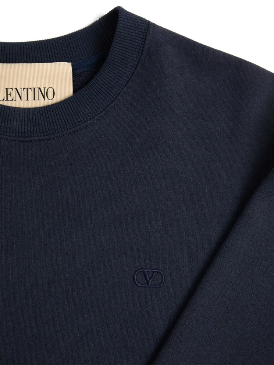 Garavani cotton sweatshirt with vlogo embroidery-VALENTINO-Verso