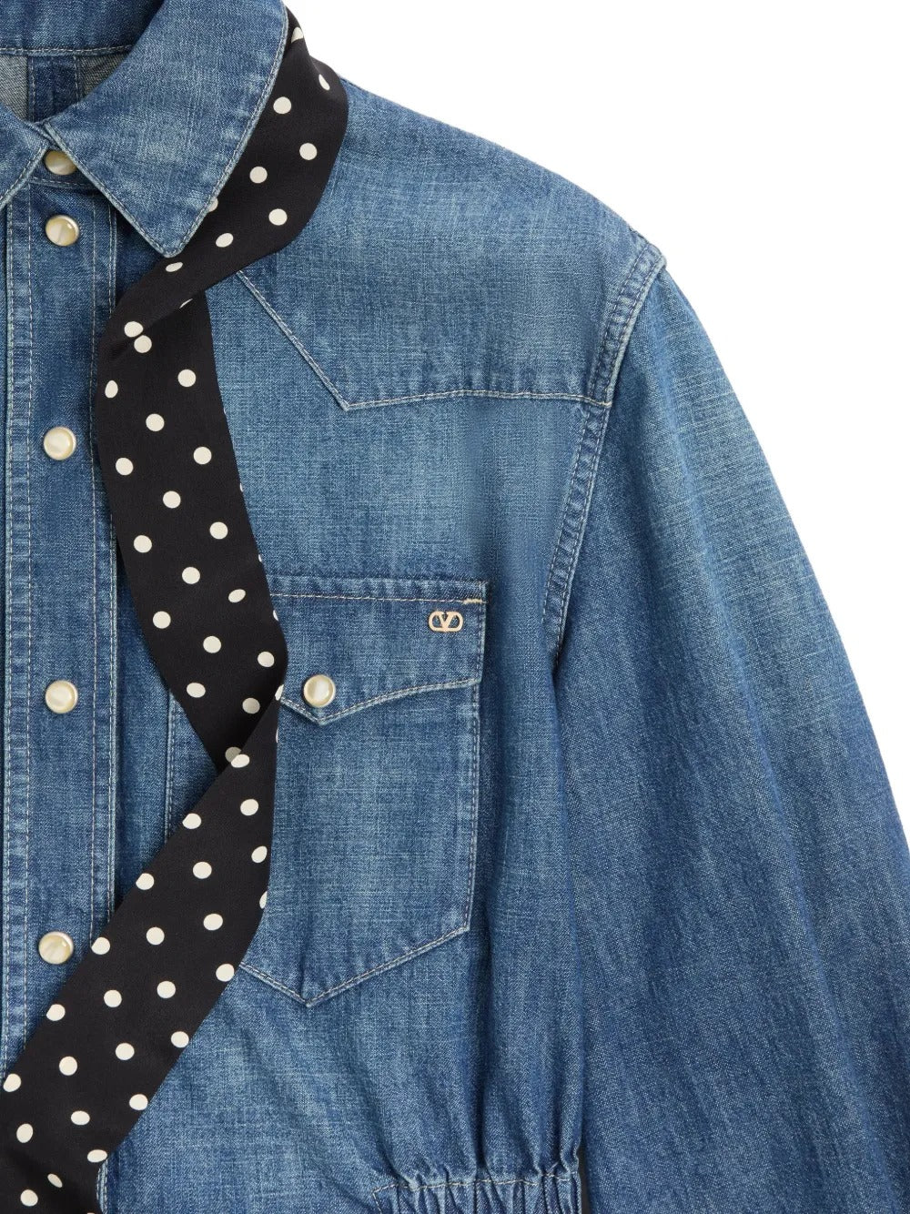 Garavani denim midi dress-VALENTINO-Verso