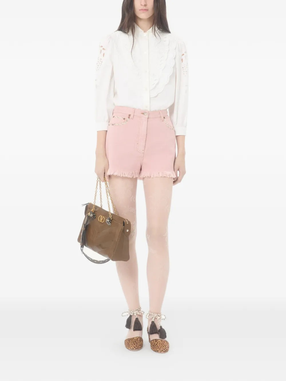 Garavani embroidered poplin shirt-VALENTINO-Verso