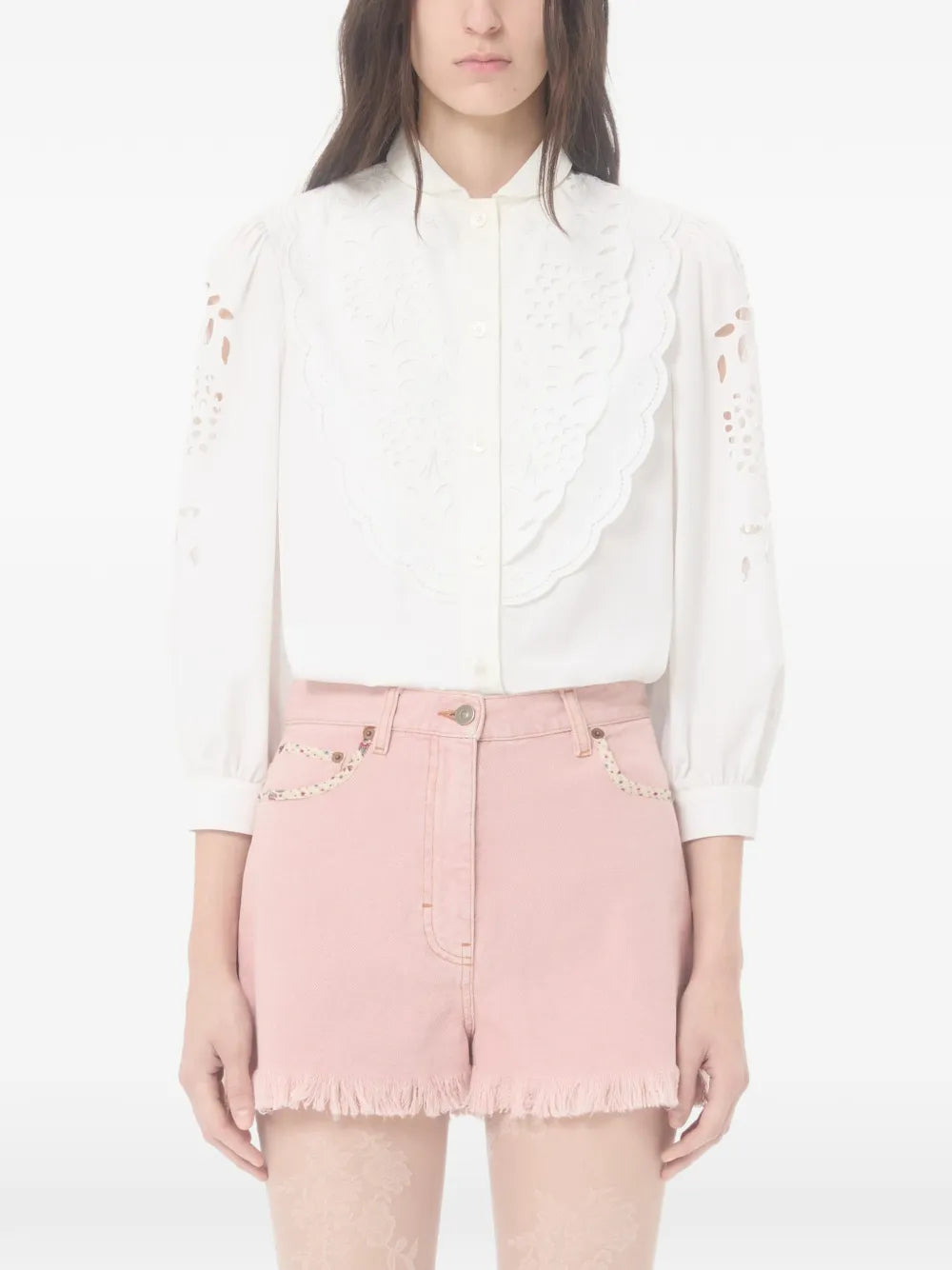Garavani embroidered poplin shirt-VALENTINO-Verso