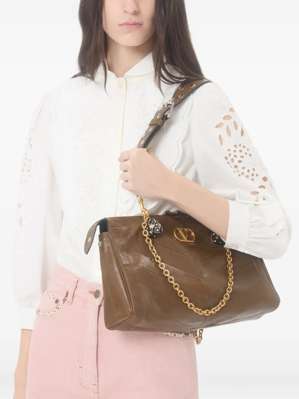 Garavani embroidered poplin shirt-VALENTINO-Verso