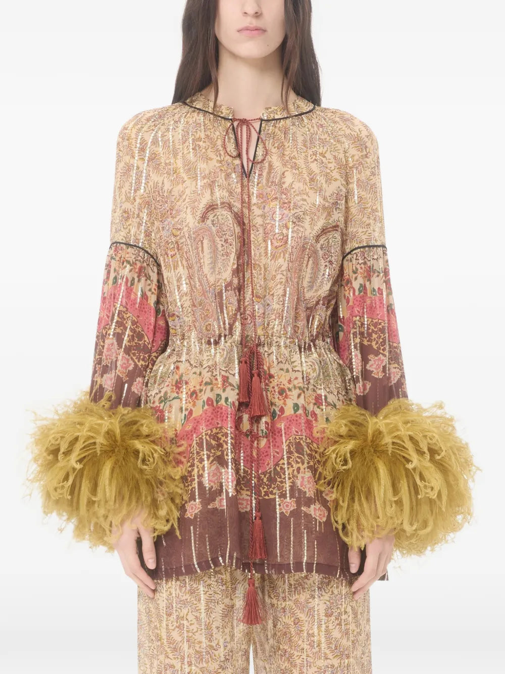 Garavani feather paisley-motif blouse-VALENTINO-Verso