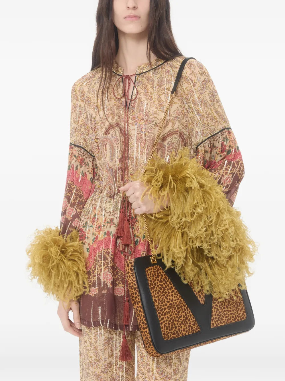 Garavani feather paisley-motif blouse-VALENTINO-Verso