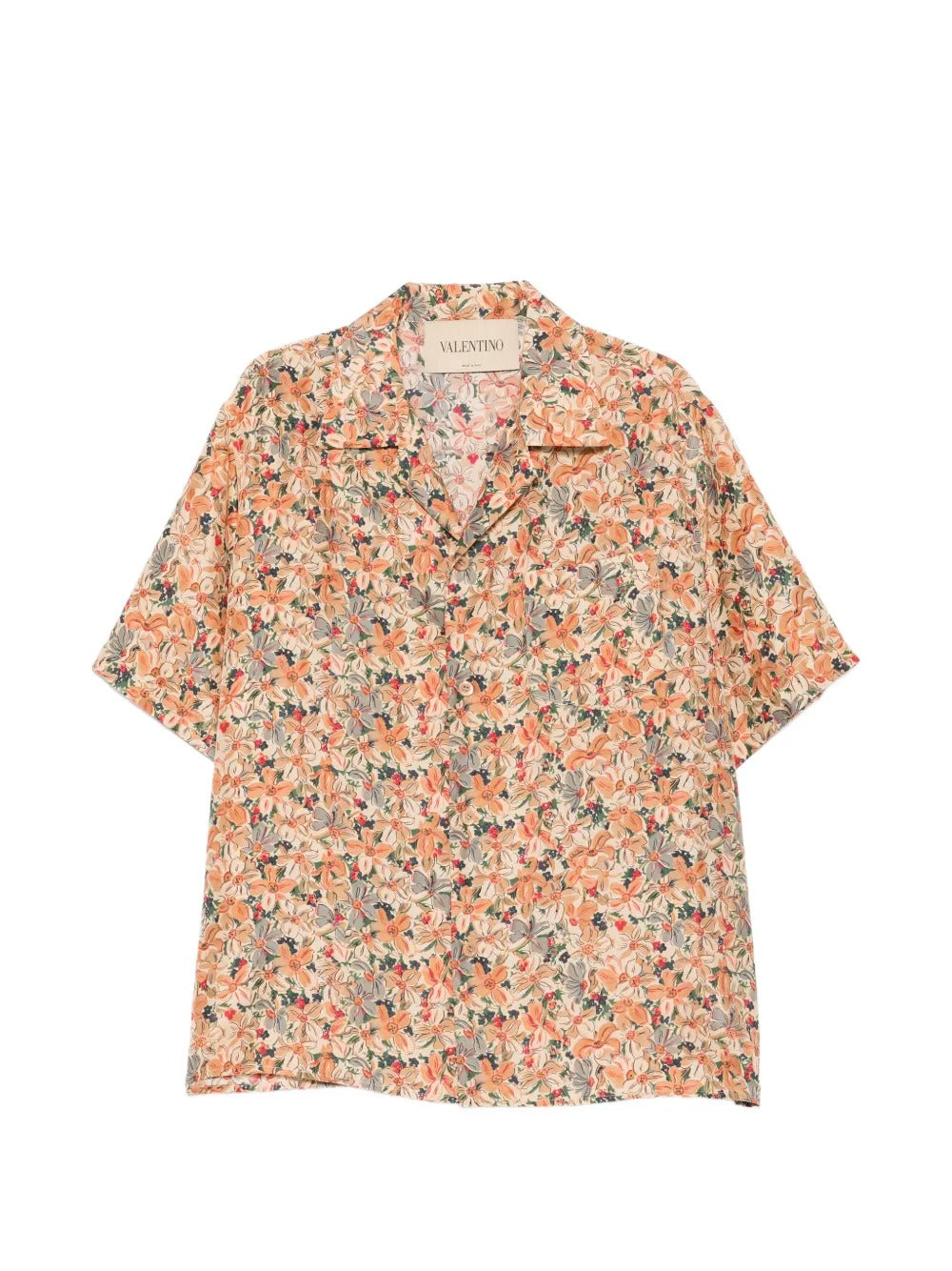 Garavani floral-print camp-collar button-down silk shirt-VALENTINO-Verso