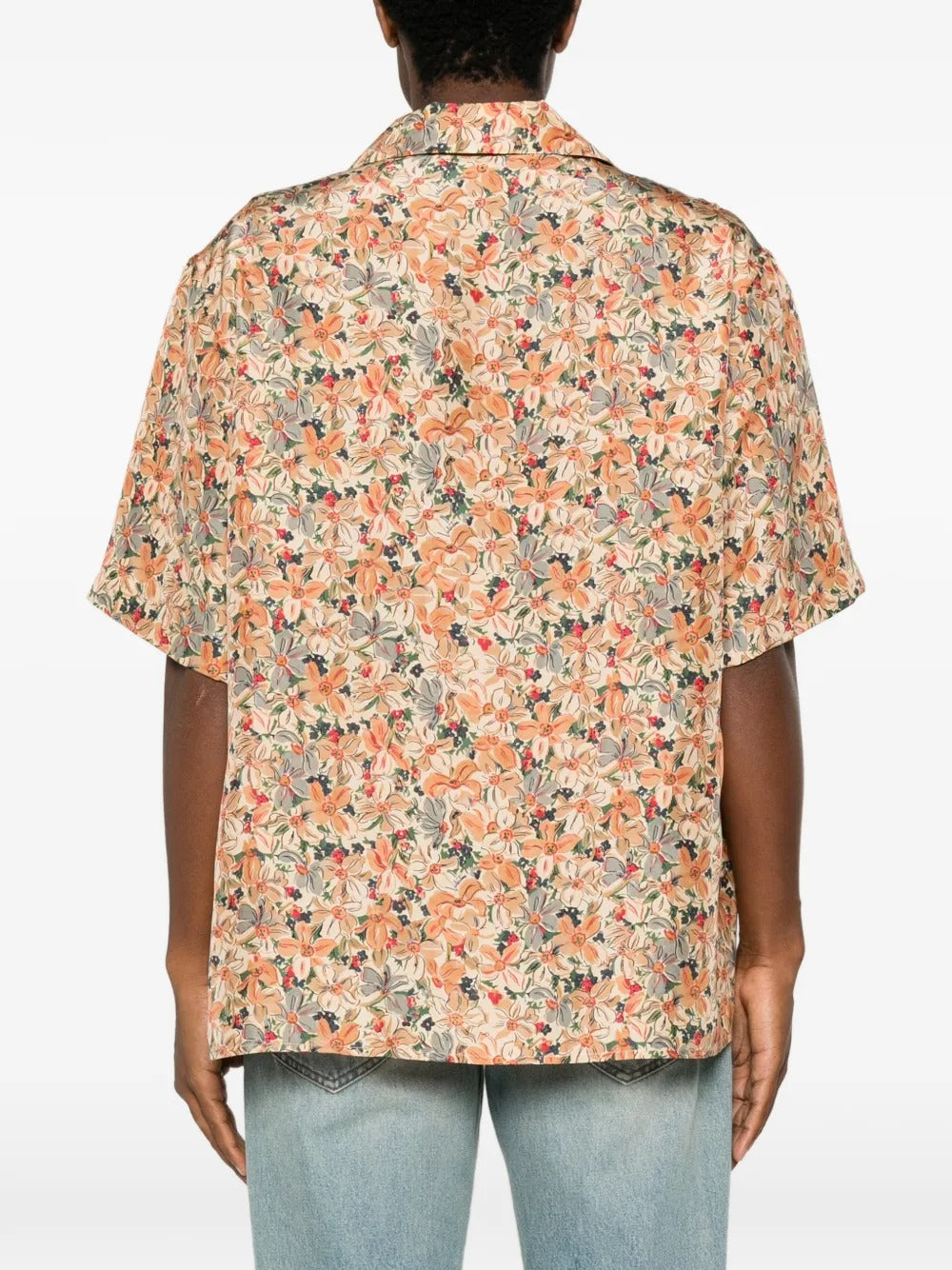 Garavani floral-print camp-collar button-down silk shirt-VALENTINO-Verso