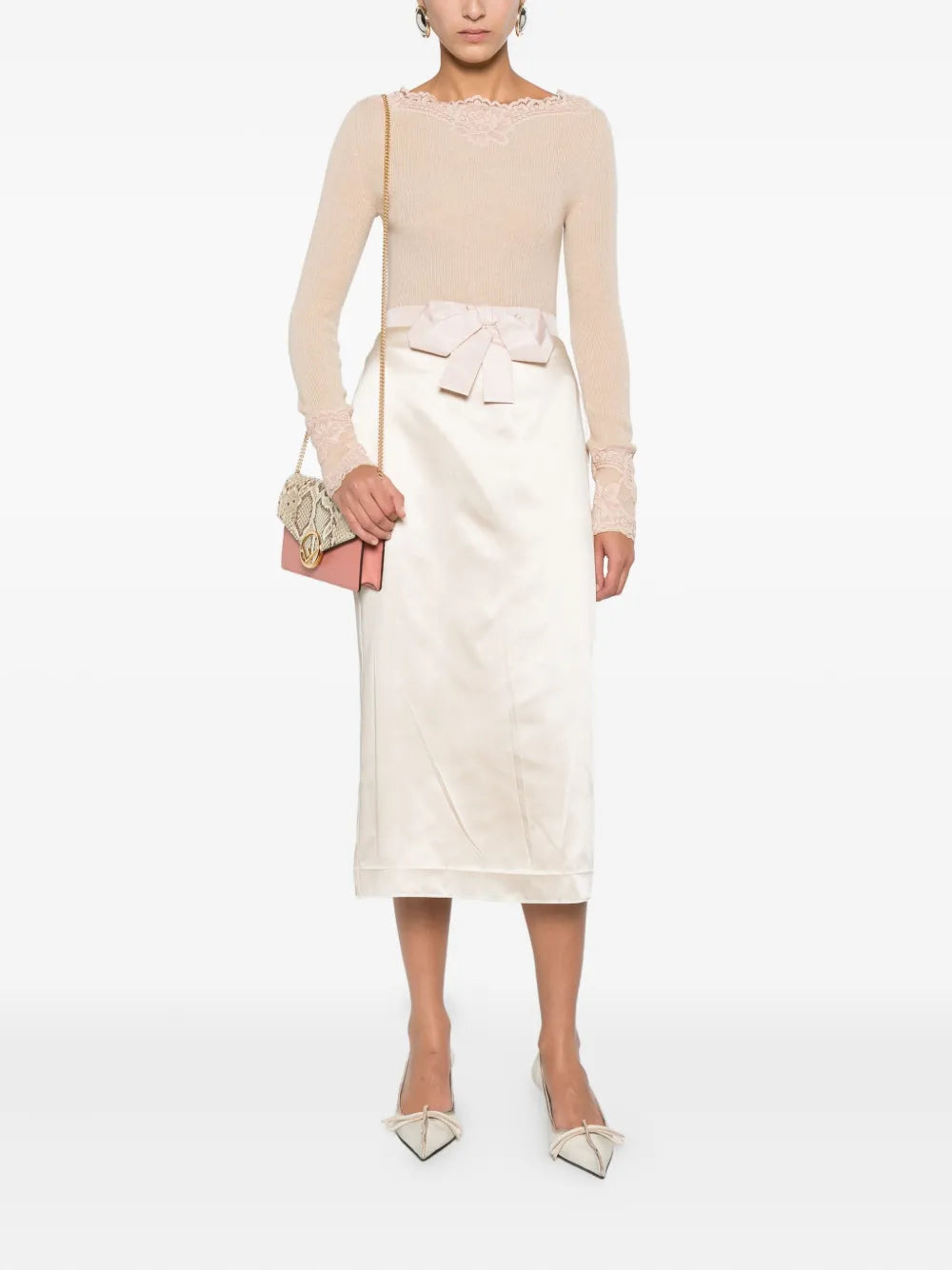 Garavani lace-trim ribbed top-VALENTINO-Verso