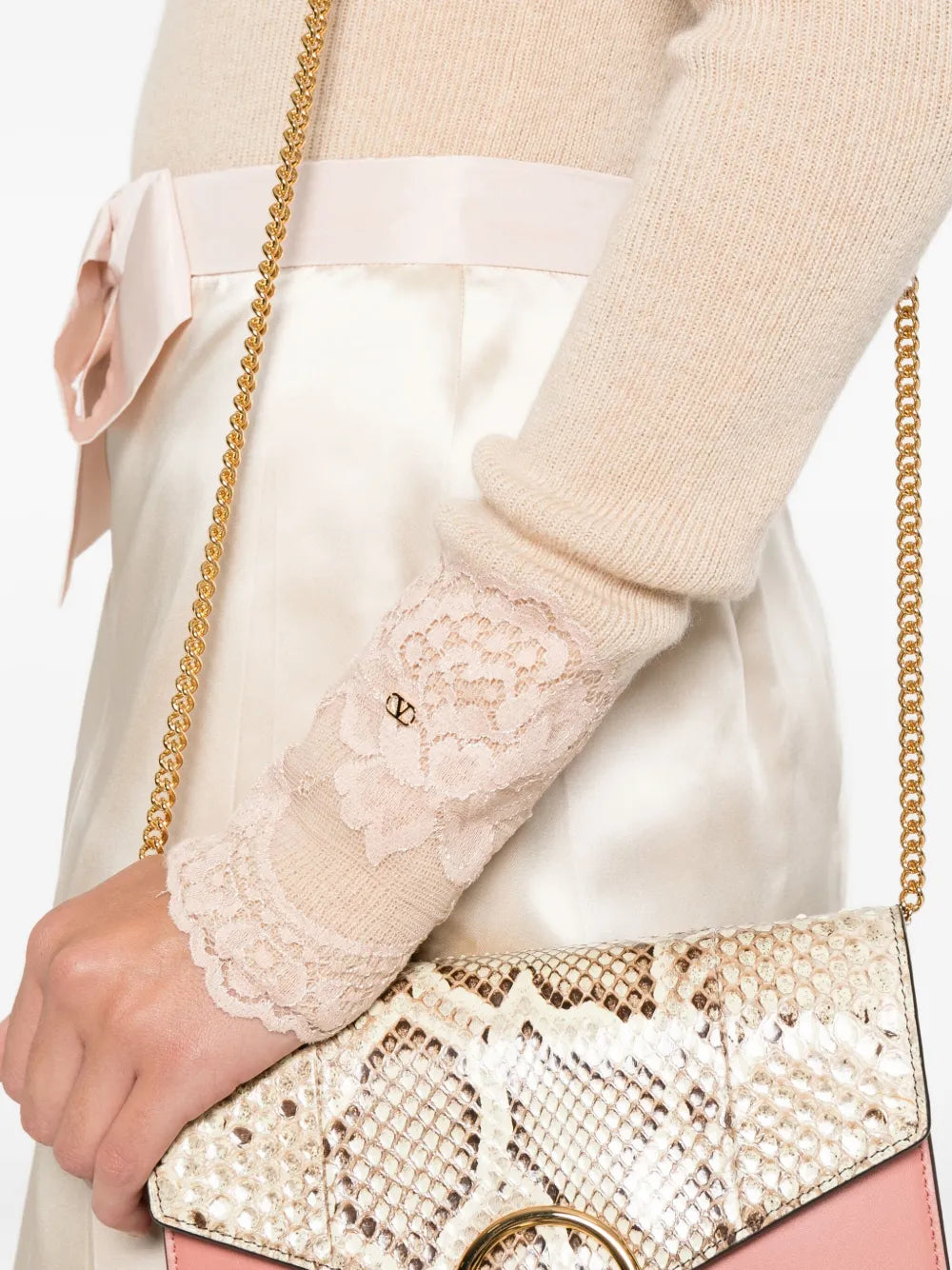 Garavani lace-trim ribbed top-VALENTINO-Verso