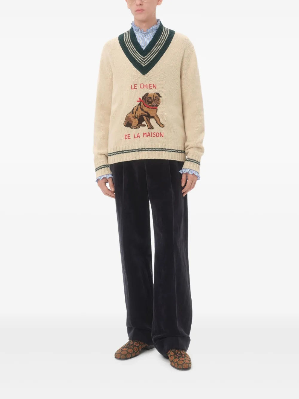 Garavani le chien de la maison jacquard wool sweater-VALENTINO-Verso