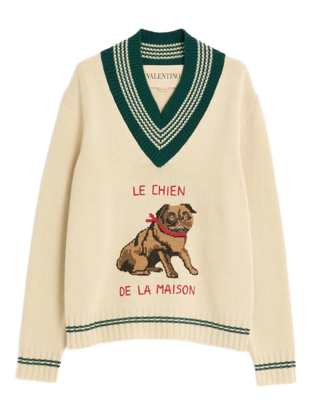 Garavani le chien de la maison jacquard wool sweater-VALENTINO-Verso
