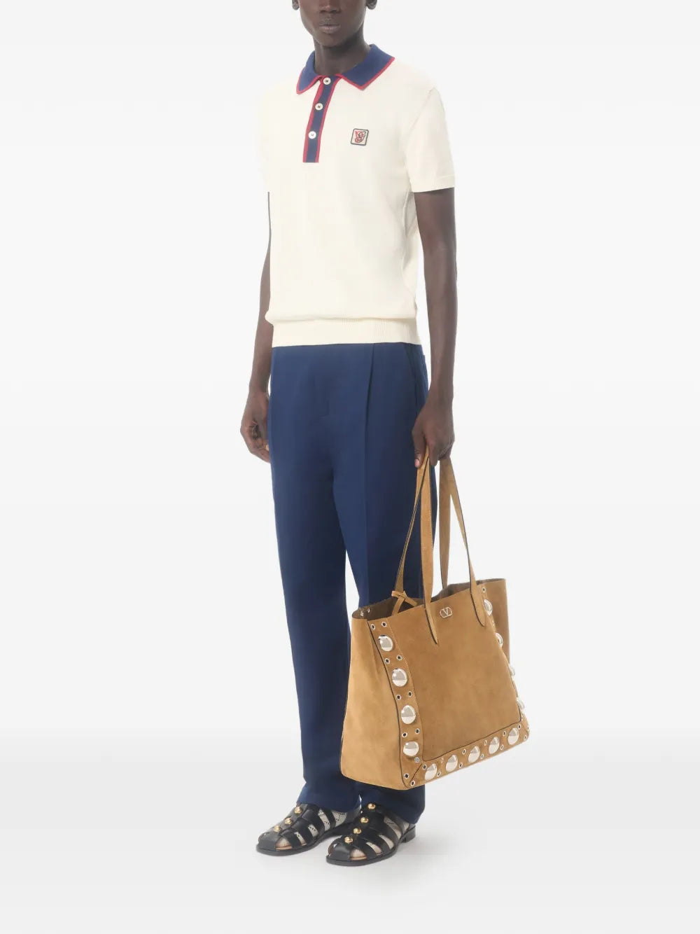 Garavani logo-patch polo shirt-VALENTINO-Verso
