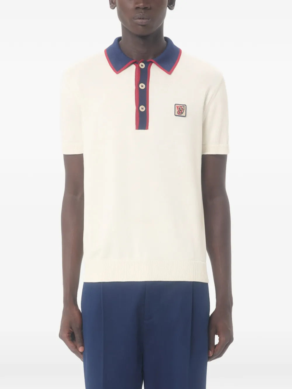 Garavani logo-patch polo shirt-VALENTINO-Verso
