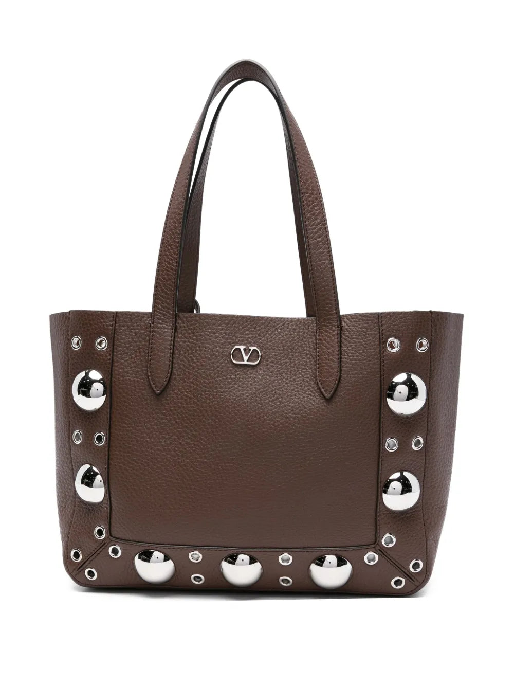 Garavani metallic-eyelet leather tote bag-VALENTINO-Verso