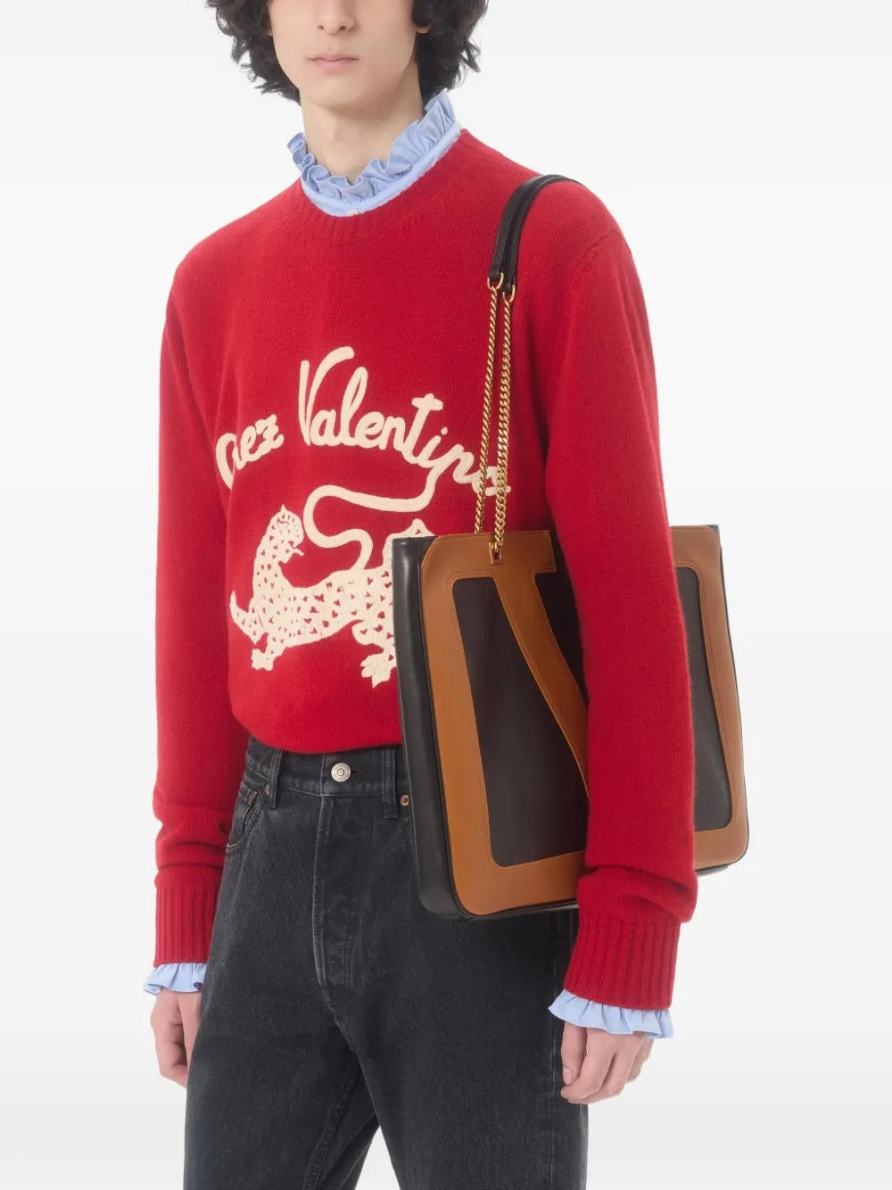 Garavani Panther-embroidered Wool Sweater-VALENTINO-Verso