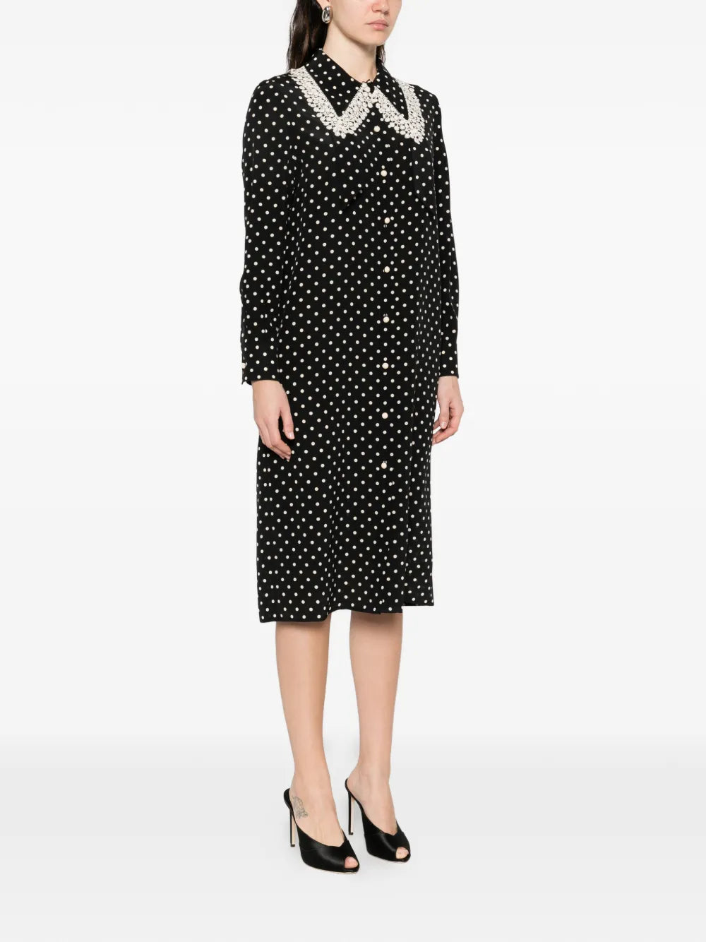 Garavani polka-dot midi shirt dress