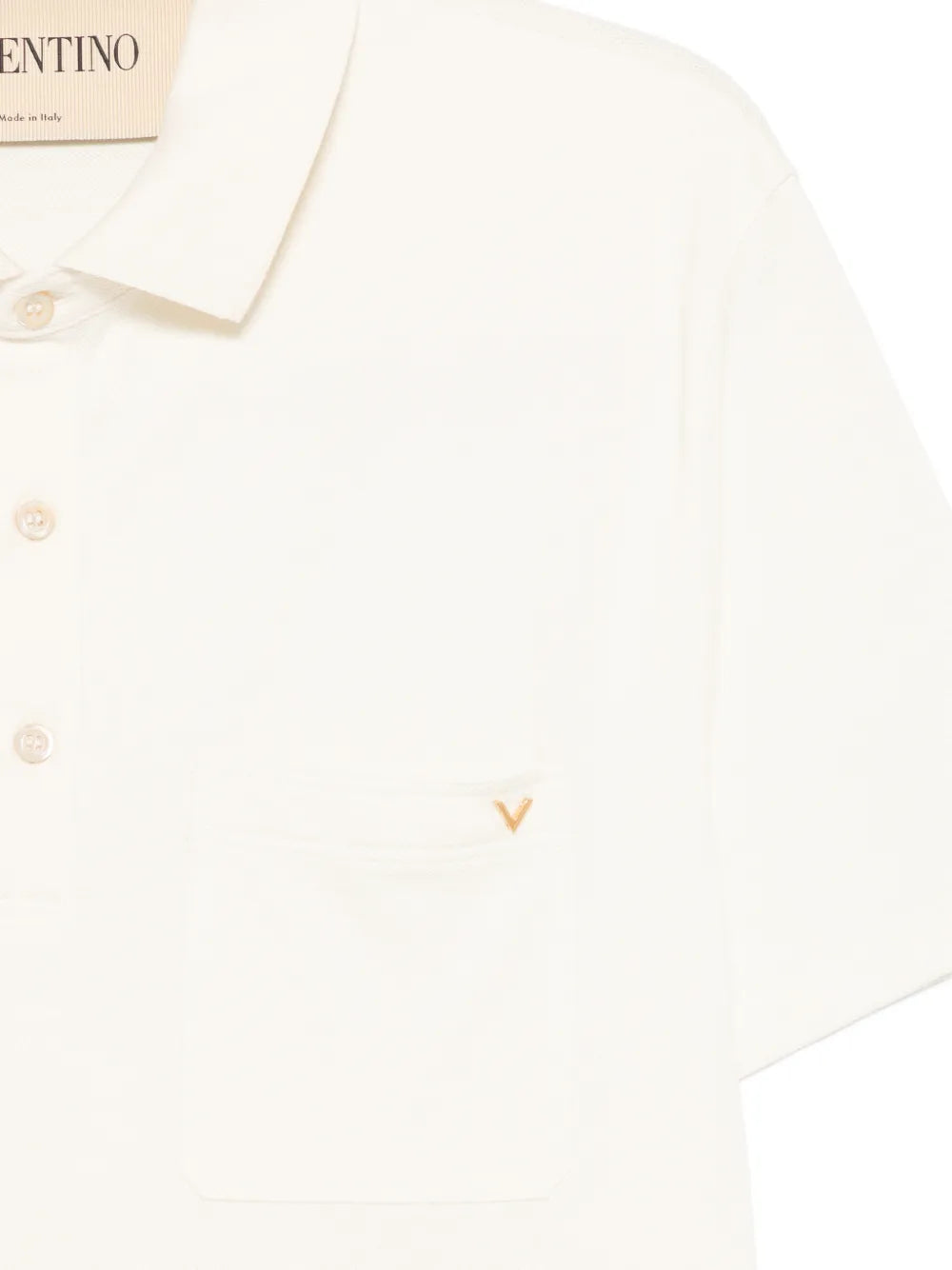 Garavani polo shirt in cotton piqué with vgold-VALENTINO-Verso